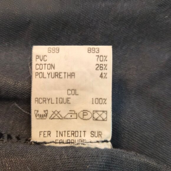 Vintage An'ge Paris Faux Leather & Faux Fur Jacket France Y2K Matrix Minimalist - Picture 6 of 7